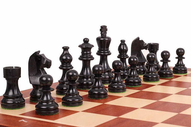 German Staunton Tournament Chess Set No.5 - Ebonized Boxwood with Mahogany Case 48x48cm – image 5