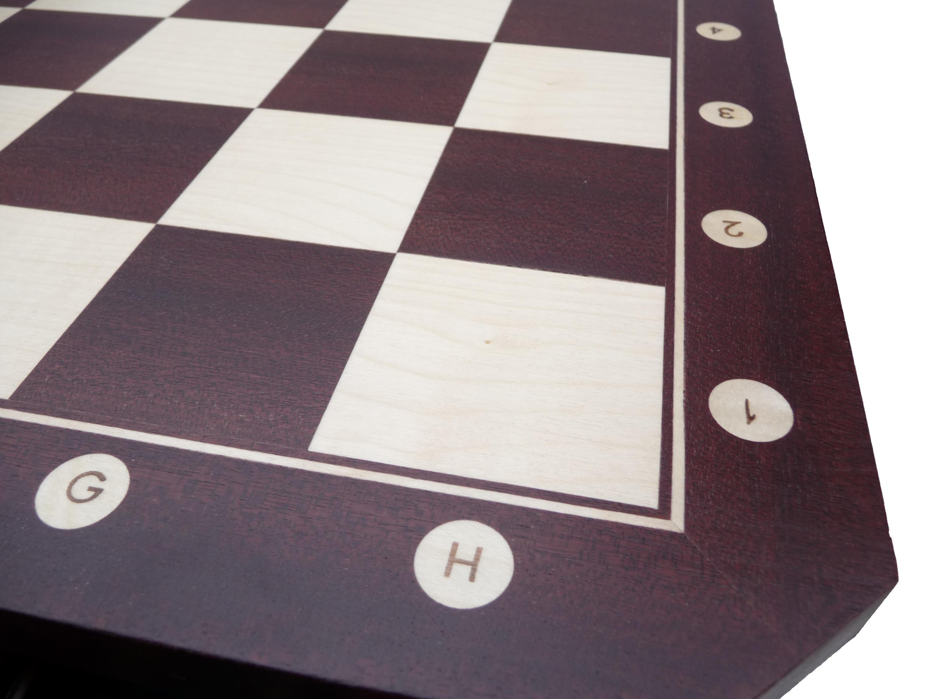 Chess Table 75cm – Mahogany with Inlaid Board & Storage Drawers – image 3