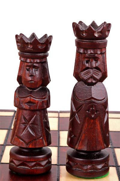 CASTLE Chess Set Small 50x50cm – Hand-Carved Linden Wood Folding Board – image 5