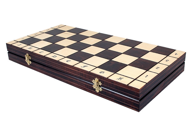 KING'S Chess Set 50x50cm – Linden Wood with Brass Inlay Folding Board – image 7