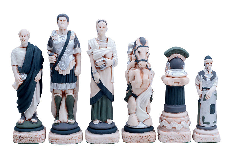 SPARTACUS Chess Set – Hand-Painted Stone Pieces with Mahogany Inlay Board – image 5