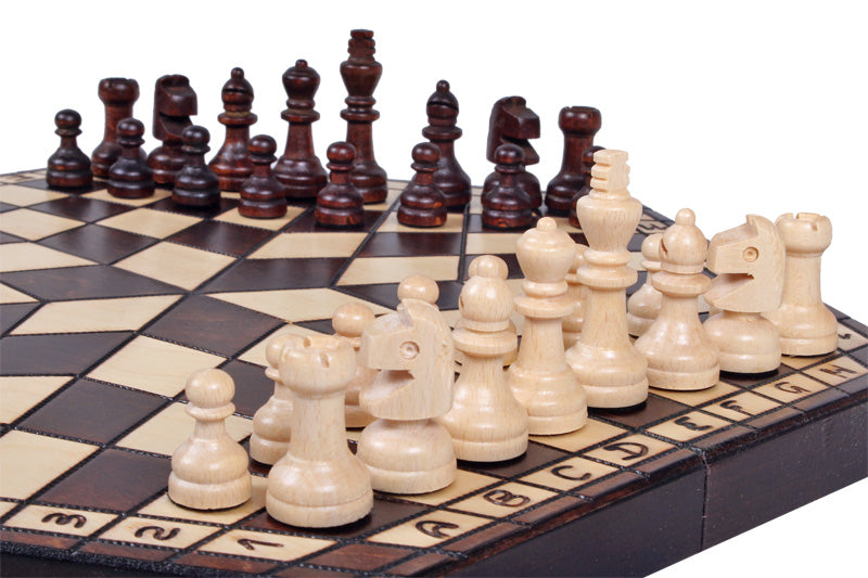Three Player Chess Set Medium 40x35cm – Hexagonal Wooden Board – image 9
