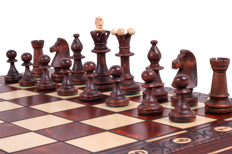 CONSUL Chess Set 48x48cm – Hand-Carved Hornbeam & Sycamore Folding Board – image 5
