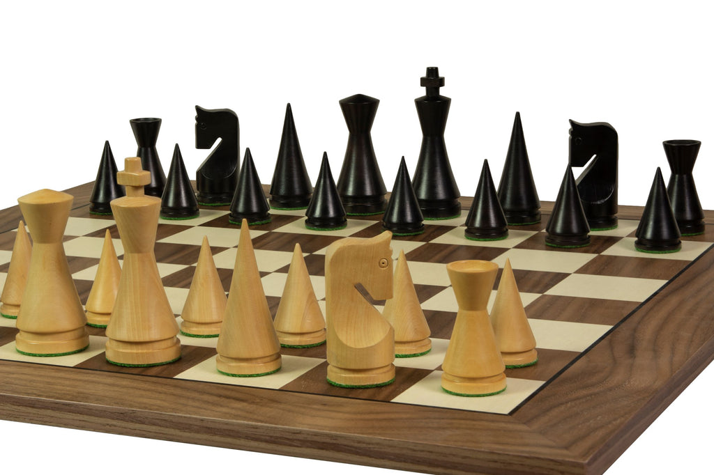 Chess Board 52×52 cm (55 mm squares) – Walnut & Maple (Black Frame), without Notation – image 9