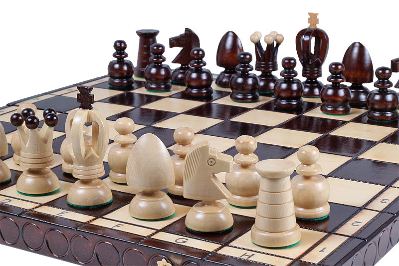 Kingdom Chess Set Large 44x44cm – Royal Hornbeam with Hand-Painted Board – image 3
