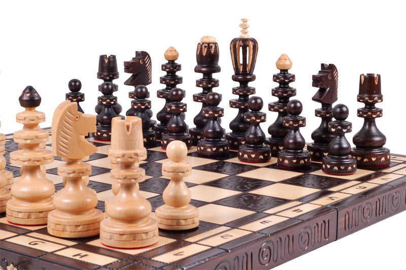 ROMAN Chess Set 55x55cm – Hand-Carved Ornamental Folding Board – image 9