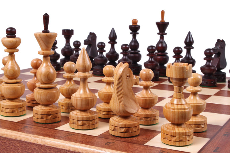 DEBUT Chess Set 48x48cm – Cherry Wood with Mahogany & Sycamore Inlay