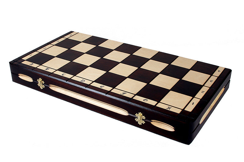 ROYAL LUX Chess Set 65x65cm – Hand-Carved Linden Wood with Brass Inlay – image 6