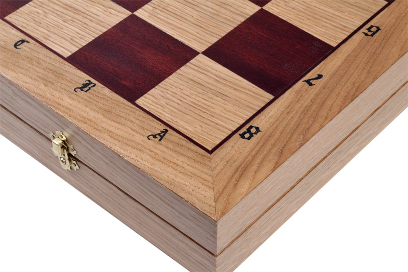 OAK Chess Set 65x65cm – Hand-Carved Oak with Mahogany Inlay – image 8