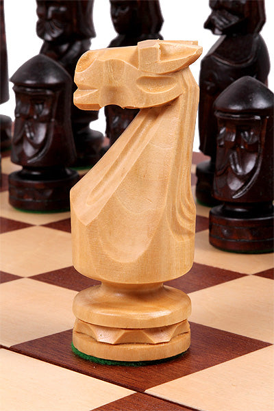 CASTLE Chess Set Medium 56x56cm – Mahogany & Sycamore Marquetry Folding Board – image 4