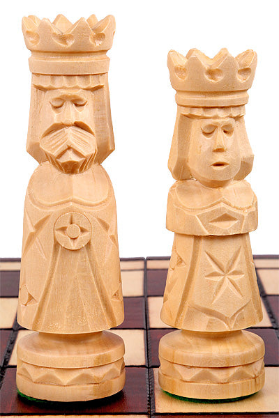 CASTLE Chess Set Small 50x50cm – Hand-Carved Linden Wood Folding Board – image 6