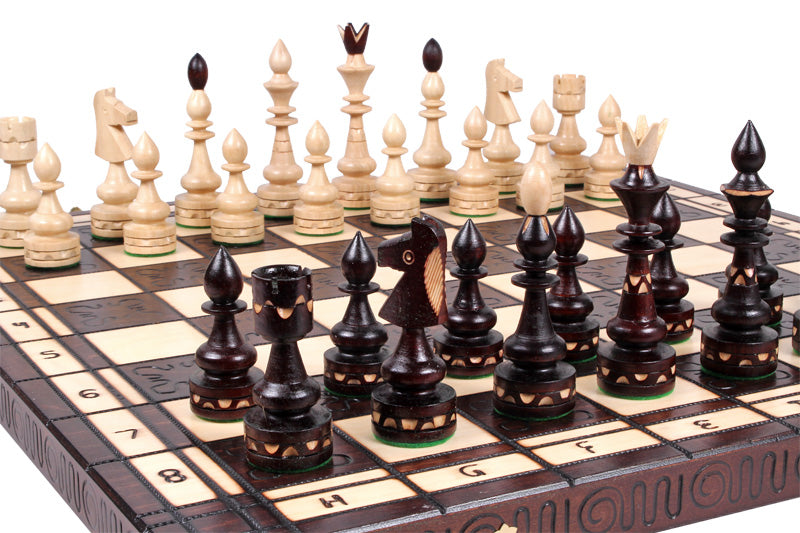 INDIAN Chess Set 54x54cm – Hand-Carved Hornbeam Folding Board – image 4
