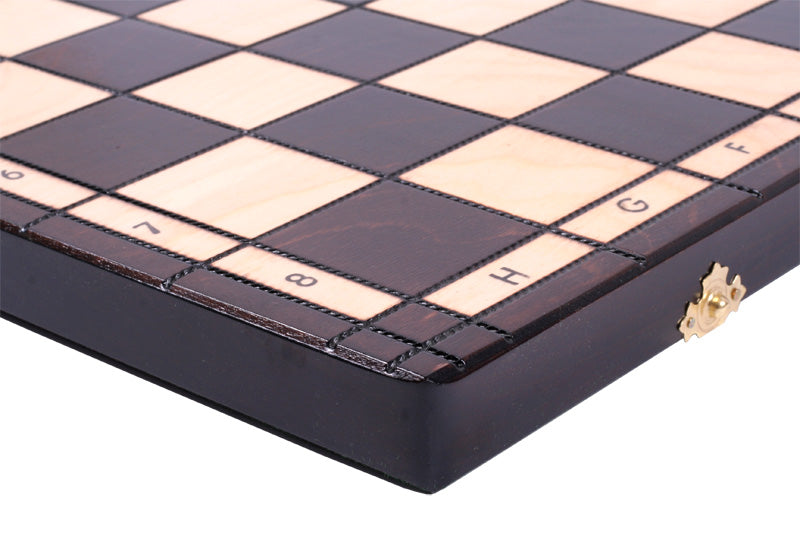 INDIAN Chess Set Small 47x47cm – Hand-Carved Cherry Wood Folding Board – image 8