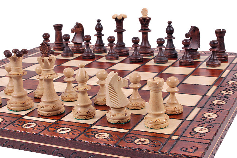 CONSUL Chess Set 48x48cm – Hand-Carved Hornbeam & Sycamore Folding Board – image 3