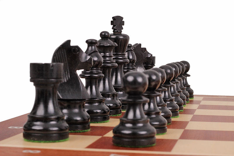 German Staunton Tournament Chess Set No.5 - Ebonized Boxwood with Mahogany Case 48x48cm – image 7