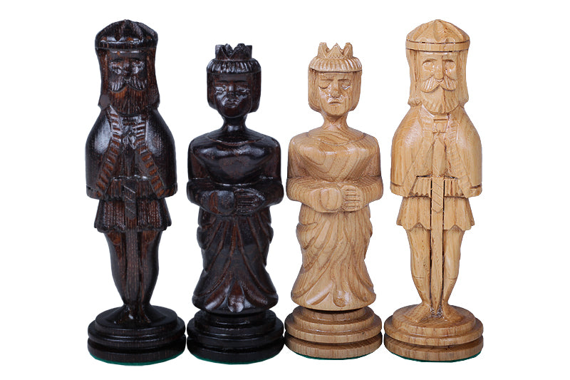 OAK Chess Set 65x65cm – Hand-Carved Oak with Mahogany Inlay – image 10