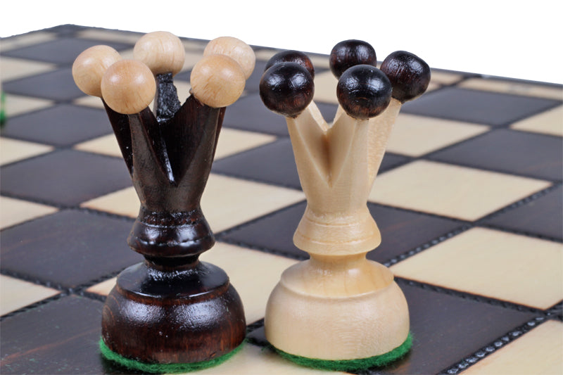 King's Championship Chess Set Medium 35x35cm – Hand-Painted Wooden Board