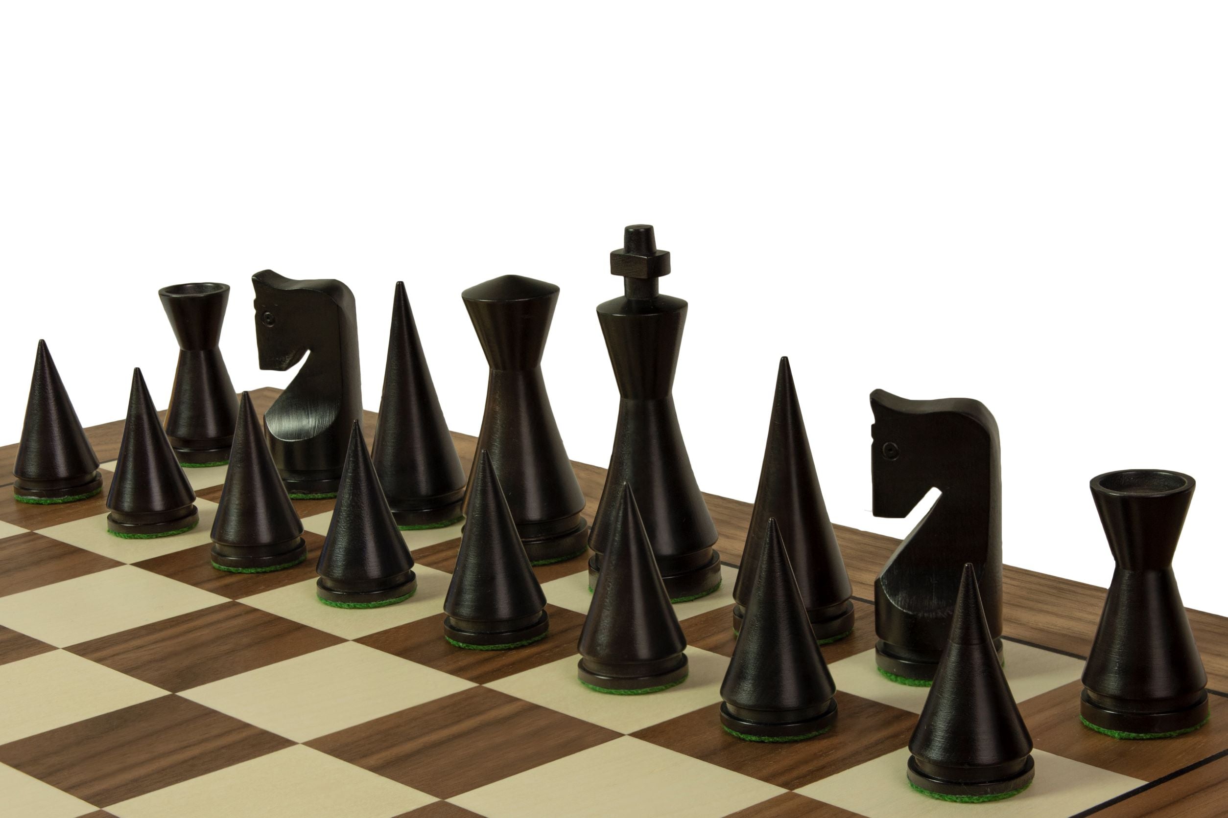 Chess Board 52×52 cm (55 mm squares) – Walnut & Maple (Black Frame), without Notation – image 11