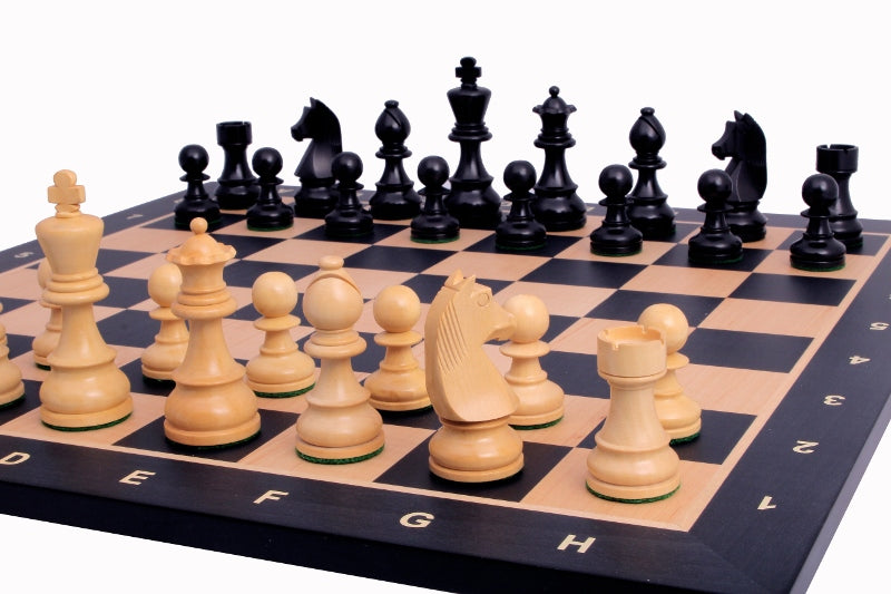 Tournament Chess Set No.6 – Black Board + 3.75" German Ebonised Pieces – image 2
