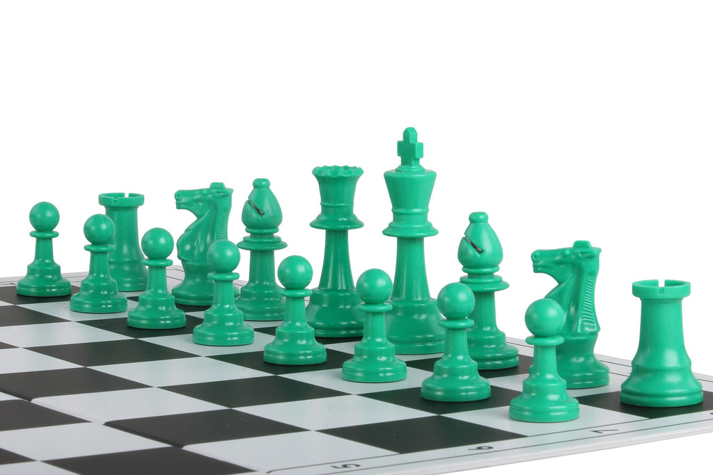 Colored Chess Pieces No.6 - Green Training Set for Teaching and Learning