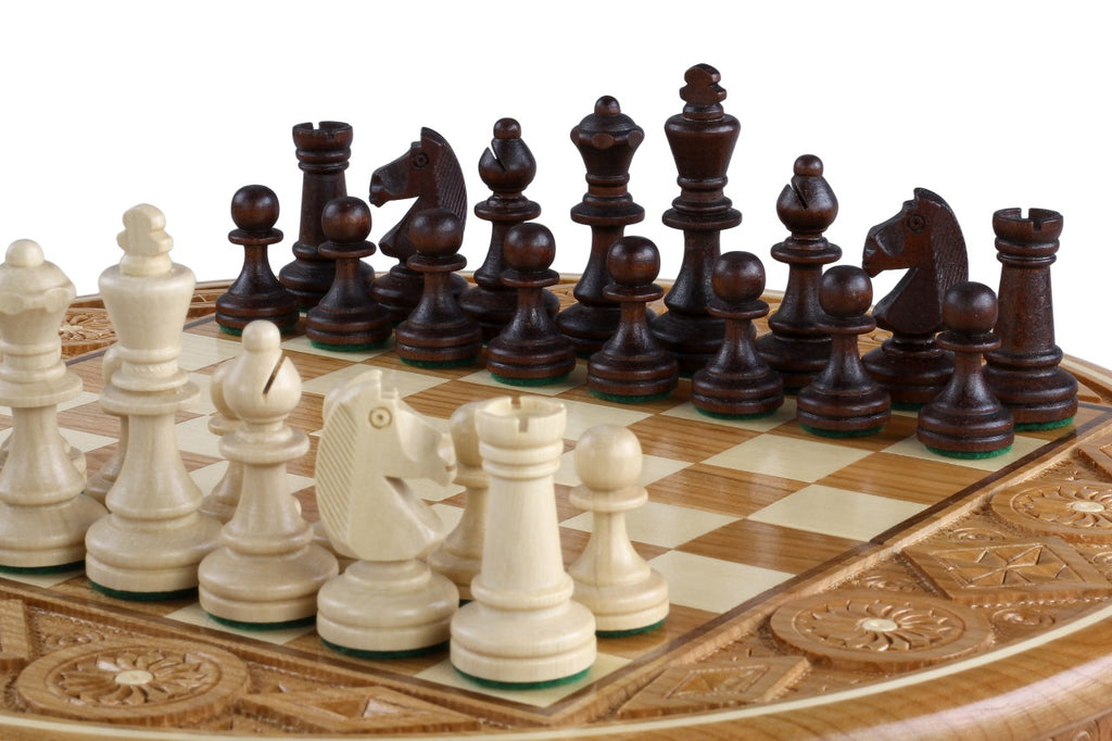 Chess Rubin - Hand-Carved Round Case 33cm Complete Set – image 7