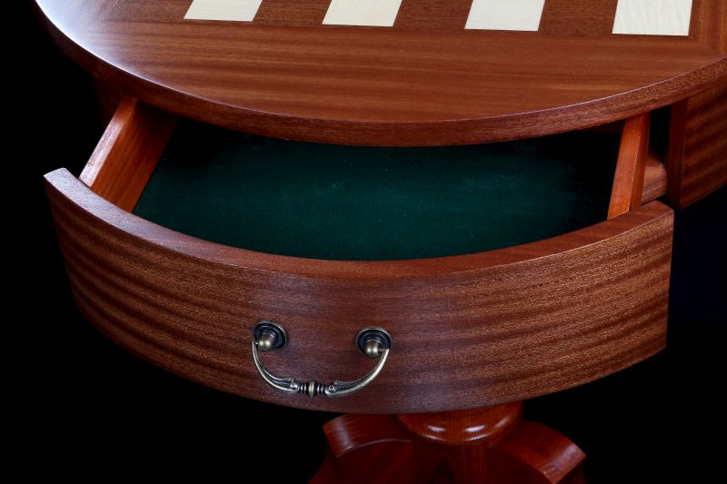 Chess Table Deluxe Round 77cm - Premium Wooden Chess Table Without Pieces – image 3