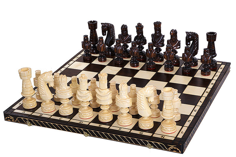 CEZAR Chess Set 85x85cm – Hand-Carved Linden Wood Luxury Board