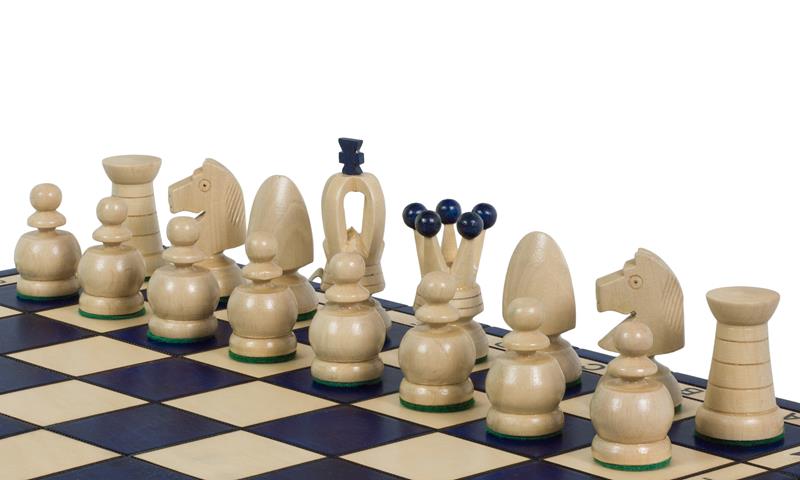 King's Championship Chess Set Large Blue 44x44cm – Folding Board with Insert – image 4