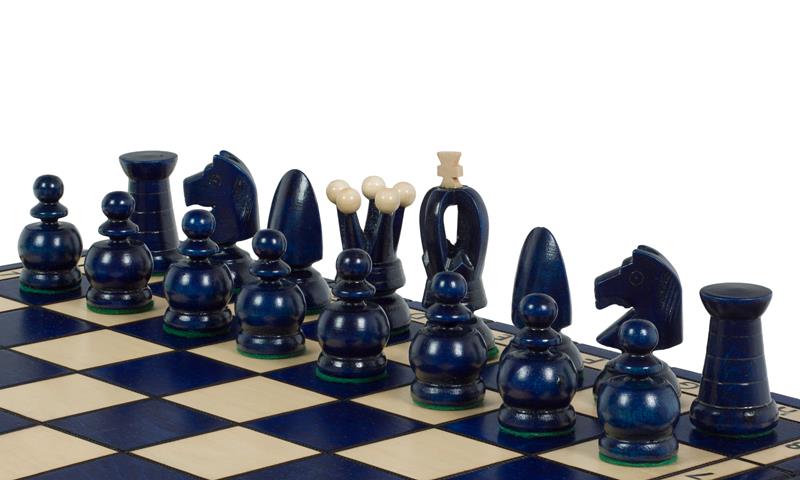 King's Championship Chess Set Large Blue 44x44cm – Folding Board with Insert – image 5