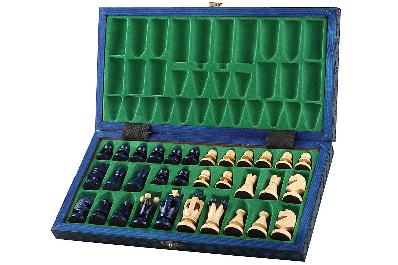 Kingdom Chess Set Medium Blue 35x35cm – Folding Board with Insert Tray – image 4