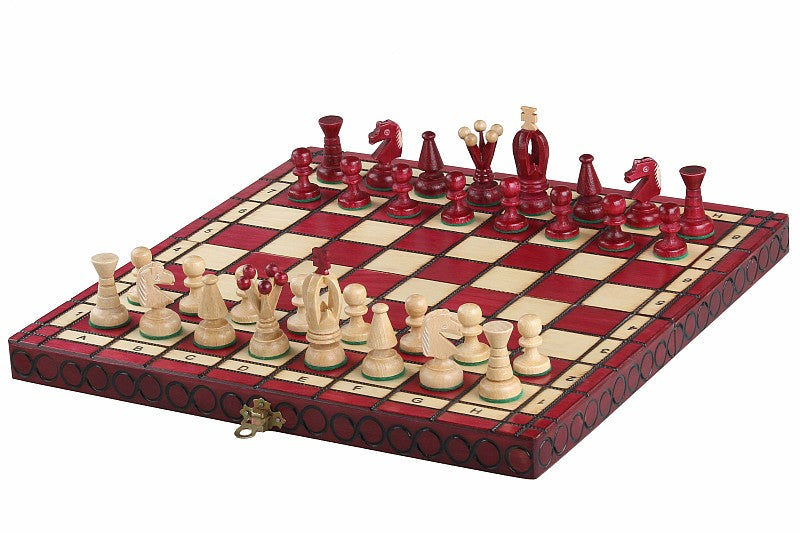 King's Chess Set Medium Cherry 35x35cm – Elegant Folding Board with Insert – image 2