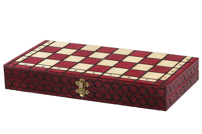 King's Chess Set Medium Cherry 35x35cm – Elegant Folding Board with Insert – image 3