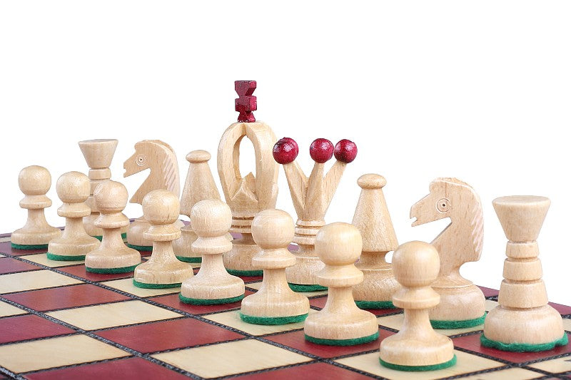 King's Chess Set Medium Cherry 35x35cm – Elegant Folding Board with Insert – image 6