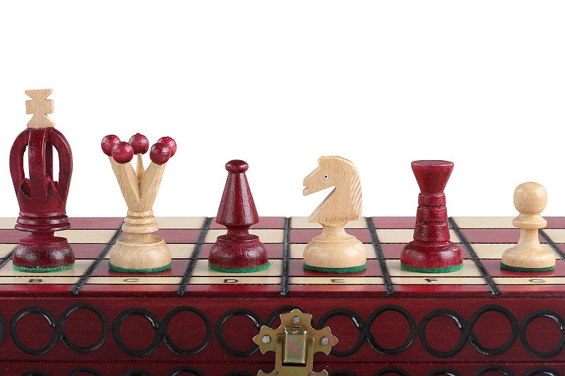 King's Chess Set Medium Cherry 35x35cm – Elegant Folding Board with Insert – image 8