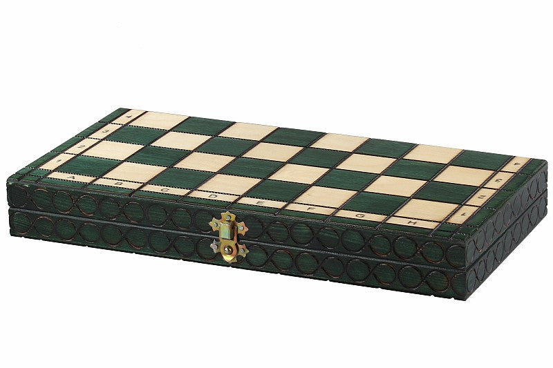 Royal Chess Set Medium Green 35x35cm – Folding Board with Insert Tray – image 7