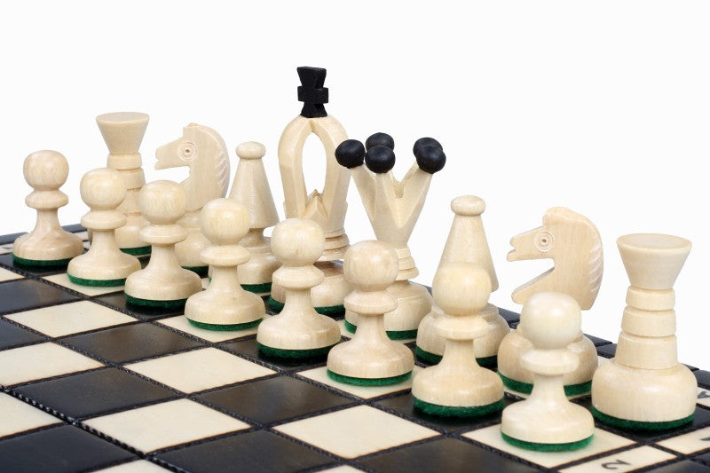 Small Royal Chess Set Black 30x30cm – Portable Folding Board – image 6
