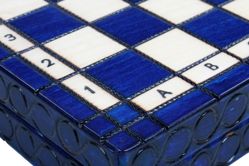 King's Chess Set Small Blue - 30x30cm Portable Folding Set – image 3