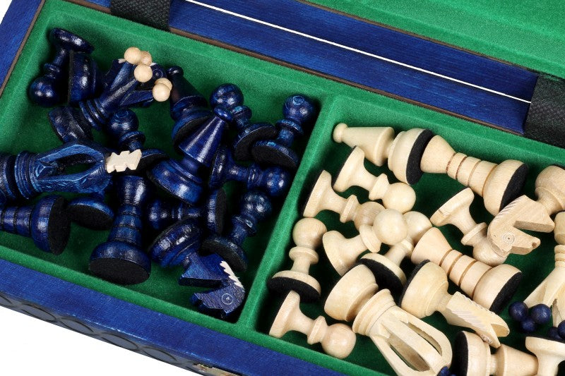 King's Chess Set Small Blue - 30x30cm Portable Folding Set – image 5