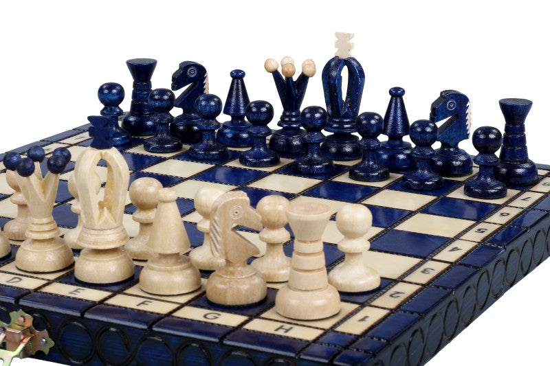 King's Chess Set Small Blue - 30x30cm Portable Folding Set – image 6
