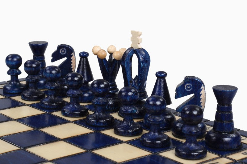 King's Chess Set Small Blue - 30x30cm Portable Folding Set – image 8
