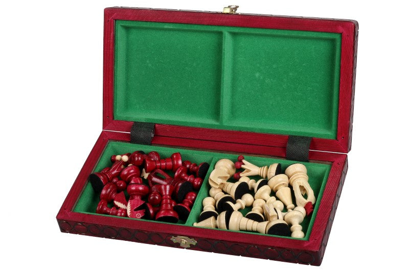 Small Royal Chess Set Cherry 30x30cm – Elegant Portable Folding Board – image 4