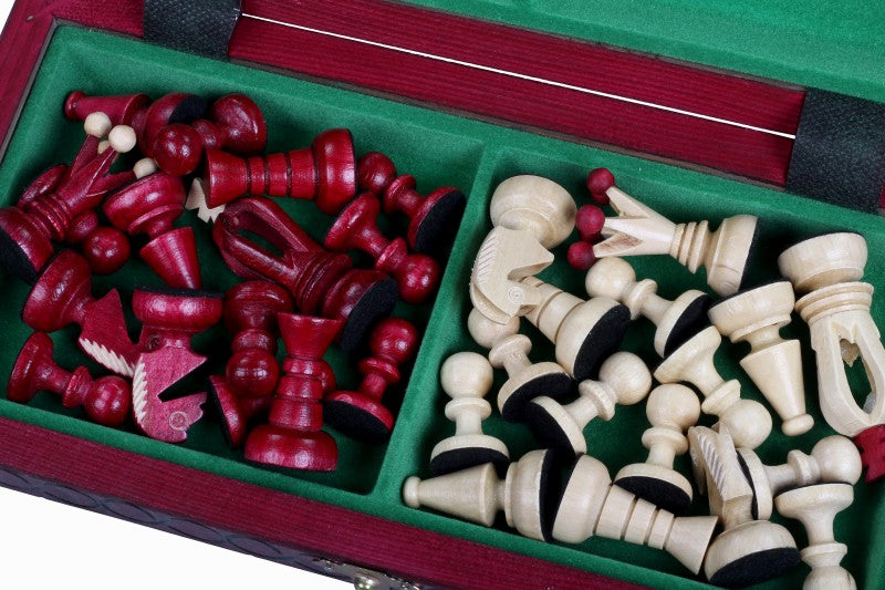 Small Royal Chess Set Cherry 30x30cm – Elegant Portable Folding Board – image 5