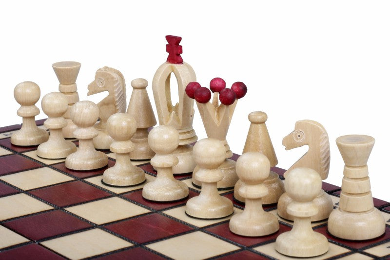 Small Royal Chess Set Cherry 30x30cm – Elegant Portable Folding Board – image 7