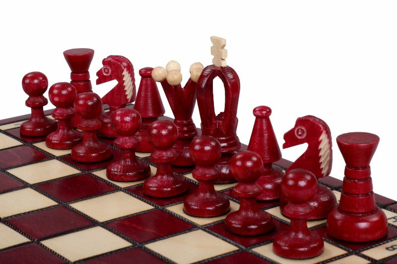 Small Royal Chess Set Cherry 30x30cm – Elegant Portable Folding Board – image 8
