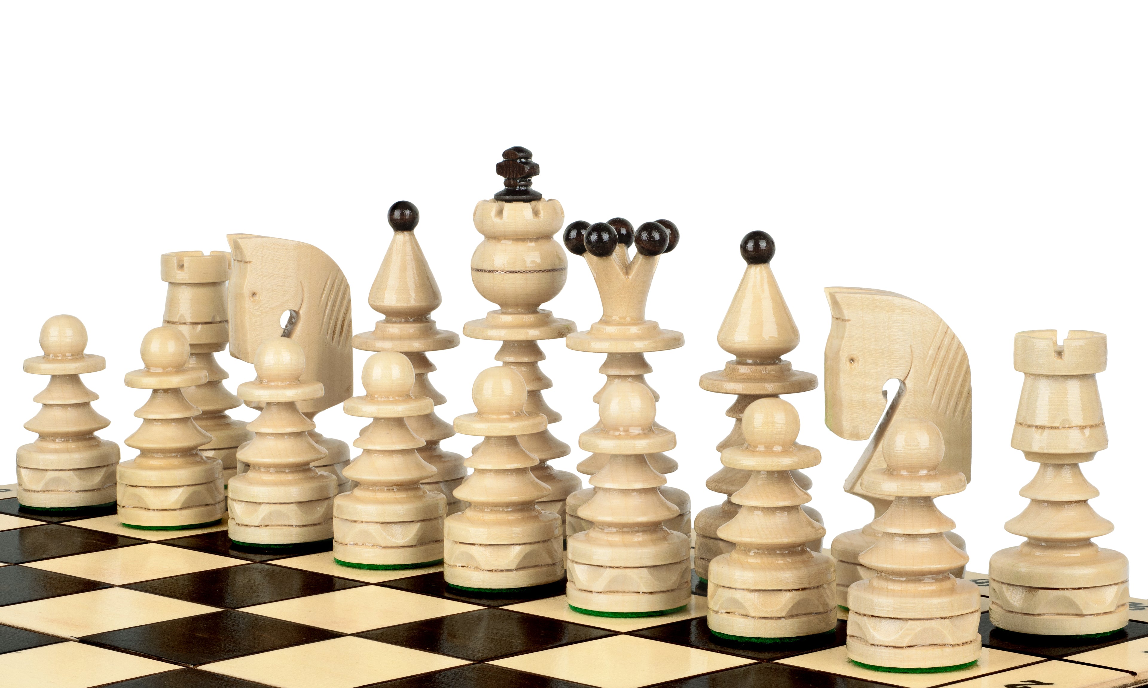 CHOIN Chess Set 50x50cm – Christmas Tree Style Hand-Carved Hornbeam – image 4