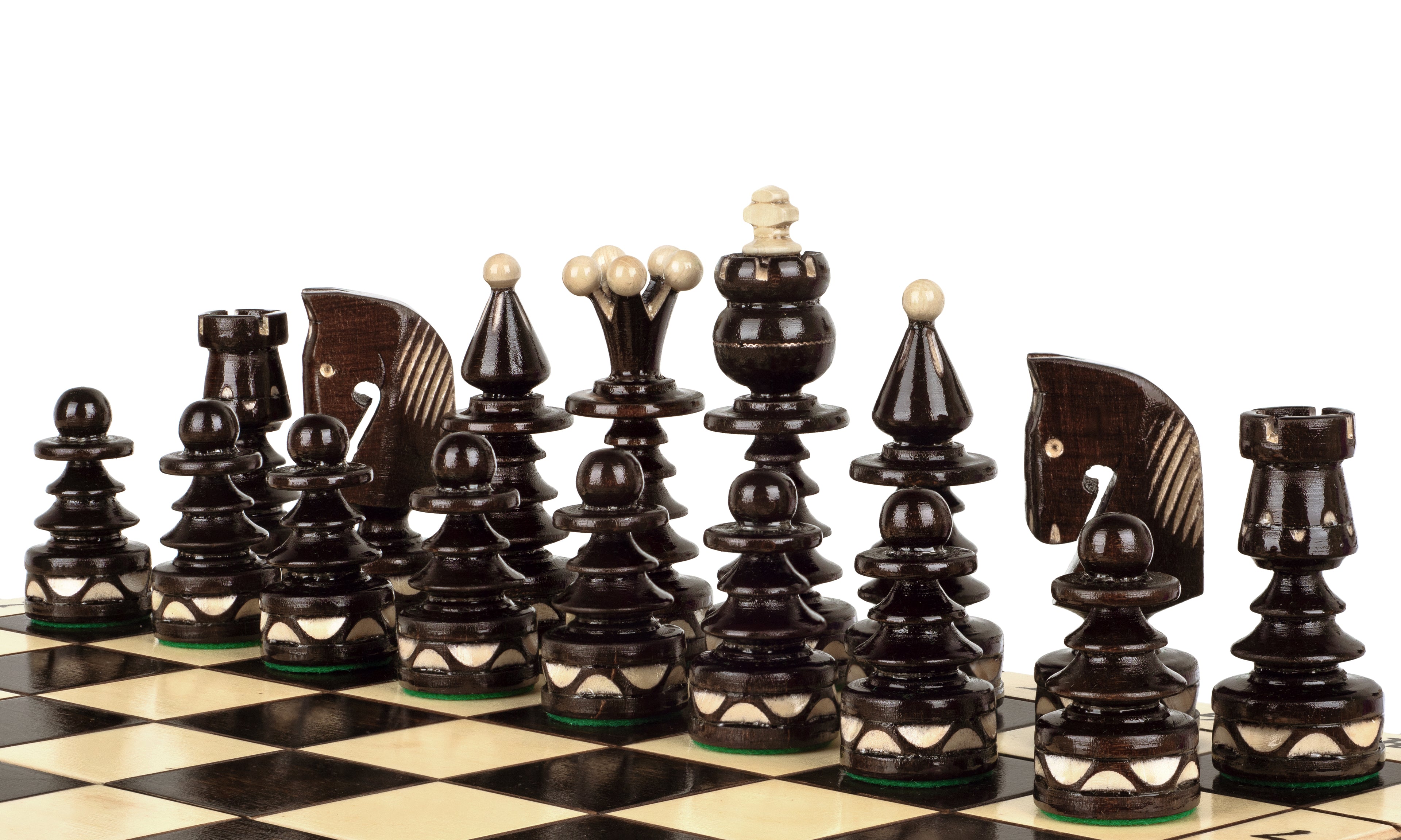 CHOIN Chess Set 50x50cm – Christmas Tree Style Hand-Carved Hornbeam – image 5