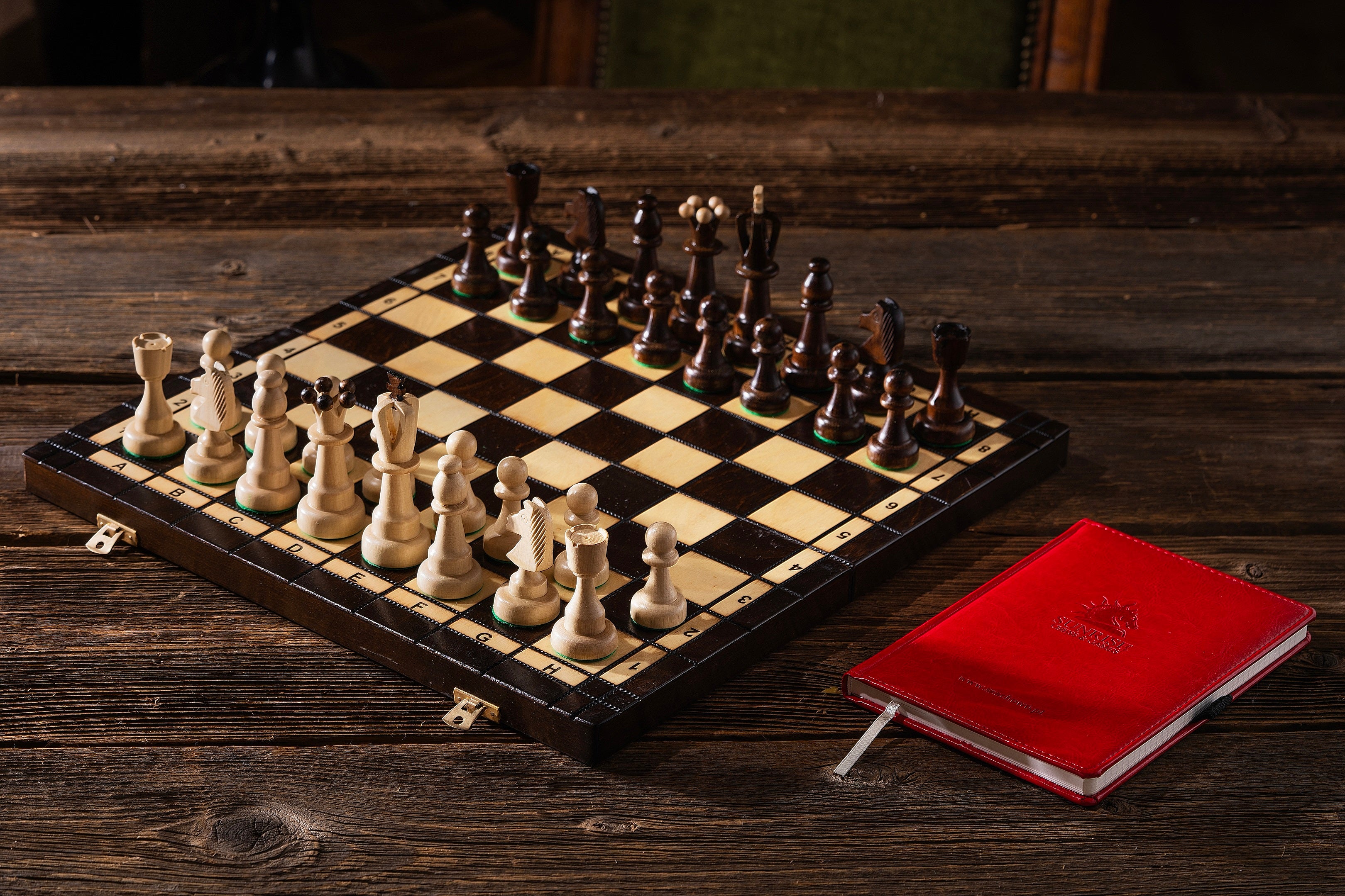 ACE Chess Set 42x42cm – Traditional Folding Board with Insert Tray – image 4