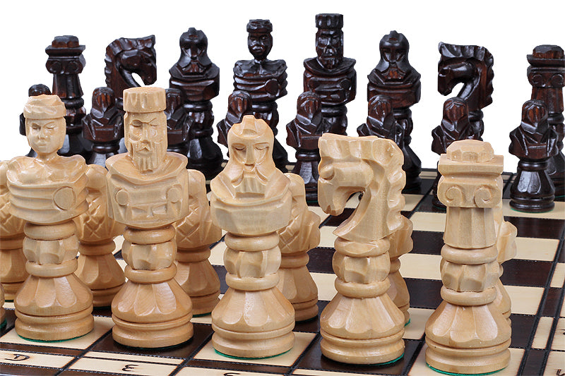 GLADIATOR Chess Set 60x60cm – Ancient Warrior Pieces with Burnished Bronze Board