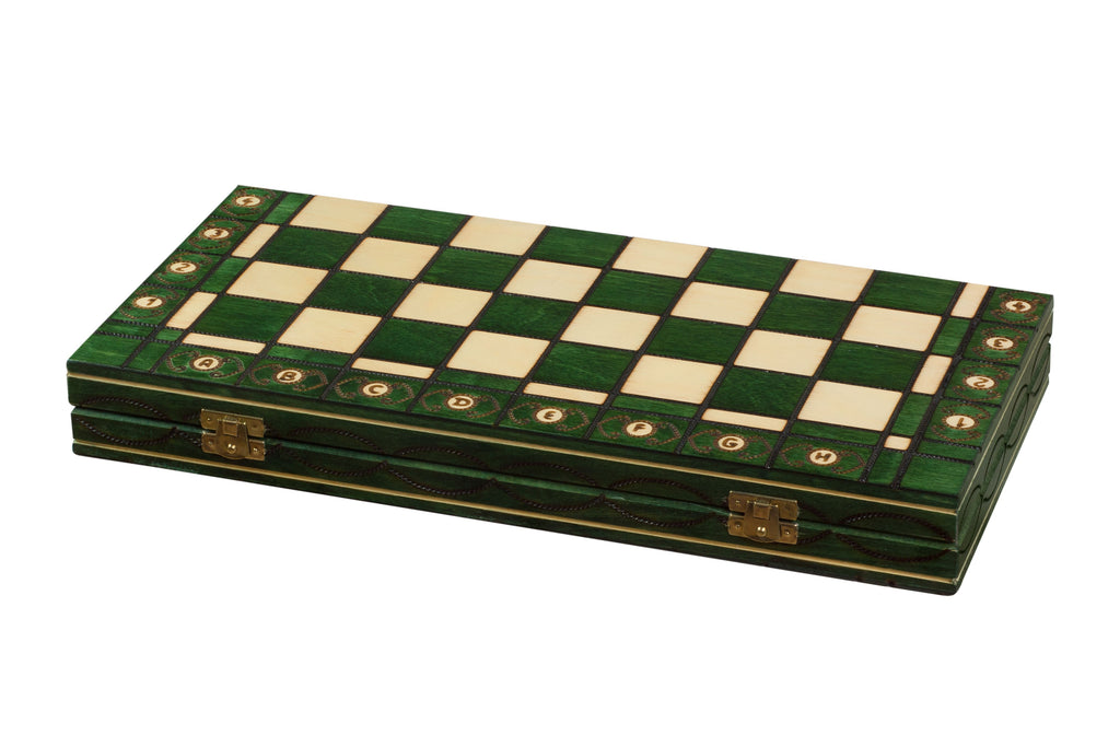 Senator Chess Set New Line – Green, Folding Board with Insert Tray – image 3