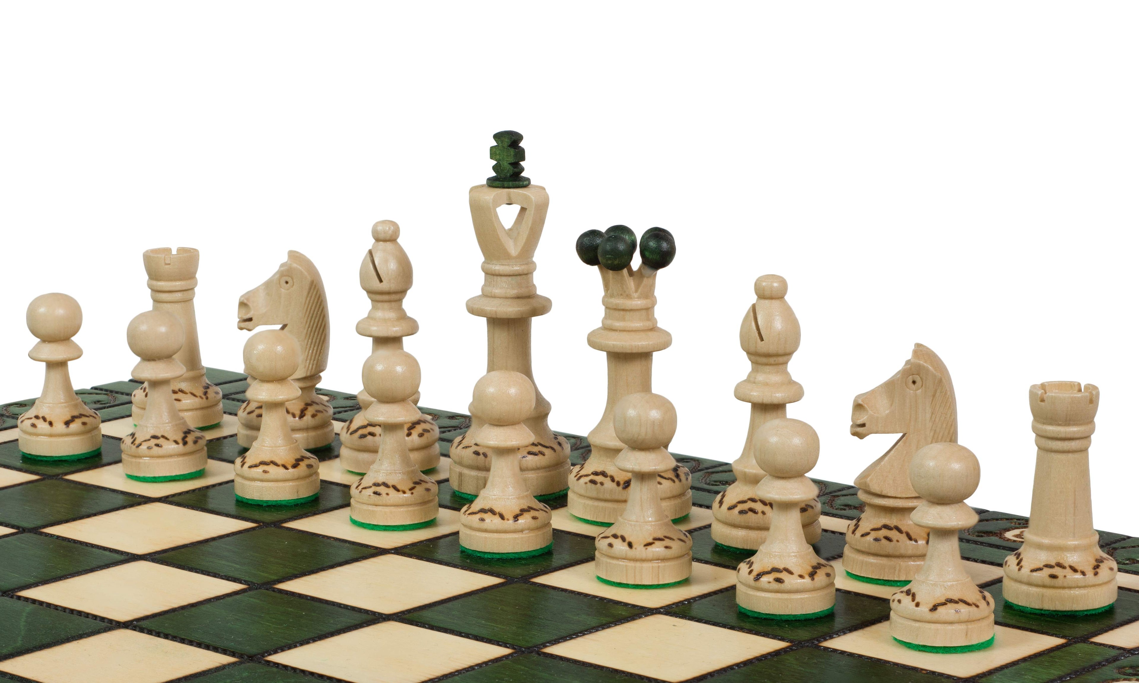 Senator Chess Set New Line – Green, Folding Board with Insert Tray – image 4